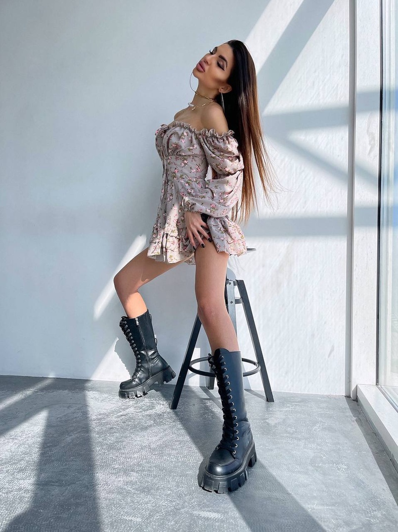 Сукня з квітковим принтом з воланами на ґудзиках  Сукня з квітковим принтом з воланами на ґудзиках  | PUSHKA SHOP