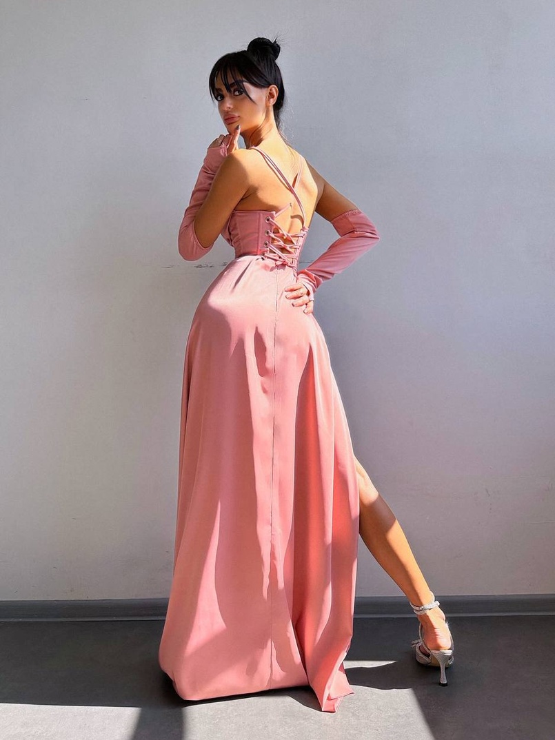 Комплект: корсет з рукавичками + спідниця максі з драпіруванням   | PUSHKA SHOP