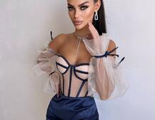 Атласний  комплект: корсет + спідниця  | PUSHKA SHOP