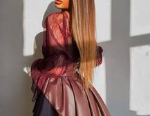 Корсетна сукня з еко-шкіри з мереживними рукавами Корсетна сукня з еко-шкіри з мереживними рукавами | PUSHKA SHOP