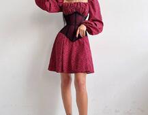 Приталена сукня з принтом  + прозорий корсет Приталена сукня з принтом  + прозорий корсет | PUSHKA SHOP