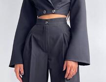 Брючный костюм с широкими штанами  Брючный костюм с широкими штанами  | PUSHKA SHOP