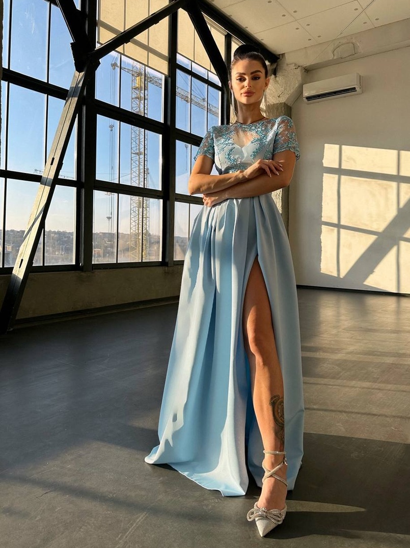 Сукня максі з мереживом  | PUSHKA SHOP