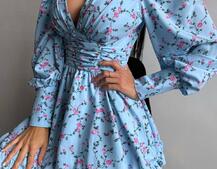 Сукня міні з пишною спідницею та драпіруванням на талії Сукня міні з пишною спідницею та драпіруванням на талії | PUSHKA SHOP