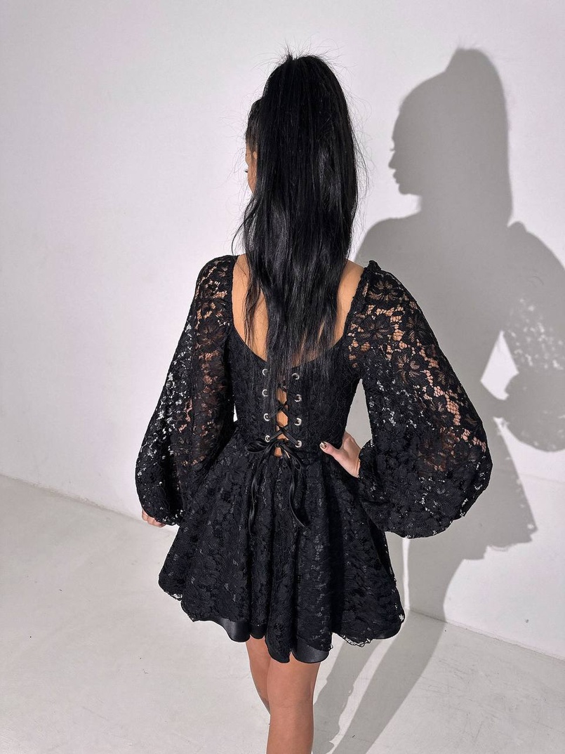 Мереживна сукня з корсетним верхом та пишною подвійною спідницею  Мереживна сукня з корсетним верхом та пишною подвійною спідницею  | PUSHKA SHOP