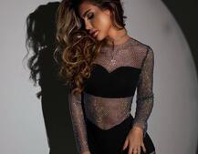 Комбінезон, декорований сіткою із стразами  | PUSHKA SHOP