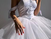 Атласна корсетна сукня міні з гачками та пишною фатиновою спідницею  Атласна корсетна сукня міні з гачками та пишною фатиновою спідницею  | PUSHKA SHOP