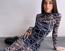 Сукня міді з принтом  Сукня міді з принтом  | PUSHKA SHOP