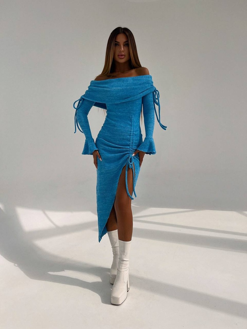 Трикотажна сукня міді з хомутом   Трикотажна сукня міді з хомутом   | PUSHKA SHOP