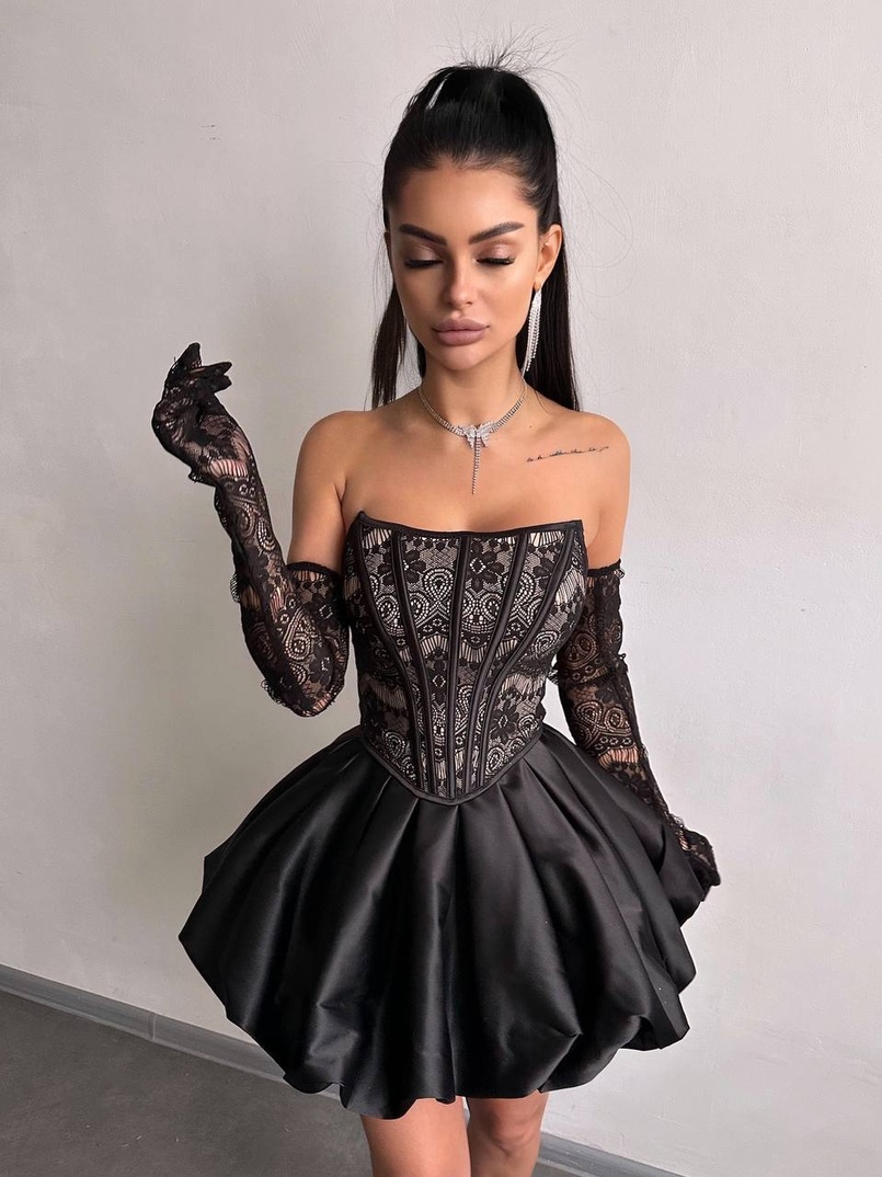 Комплект : мереживний корсет з рукавичками + спідниця балон Комплект : мереживний корсет з рукавичками + спідниця балон | PUSHKA SHOP