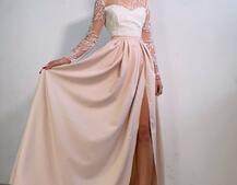 Платье макси с пайетками и разрезом на юбке  | PUSHKA SHOP