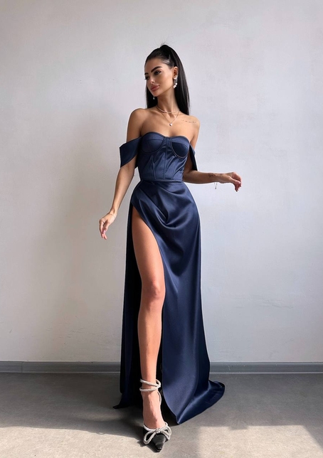 Атласний комплект: корсет бюстʼє + спідниця максі  | PUSHKA SHOP