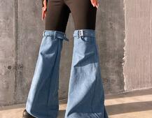 Штани-кльош  з металевими застібками   Штани-кльош  з металевими застібками   | PUSHKA SHOP