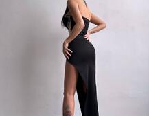 Сукня міді декорована стразами   | PUSHKA SHOP