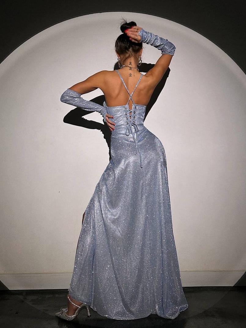 Сяючий комплект: корсет+ рукавички + спідниця максі Сяючий комплект: корсет+ рукавички + спідниця максі | PUSHKA SHOP