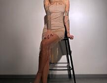 Сукня із сітки зі стразами на трикотажній підкладці  Сукня із сітки зі стразами на трикотажній підкладці  | PUSHKA SHOP