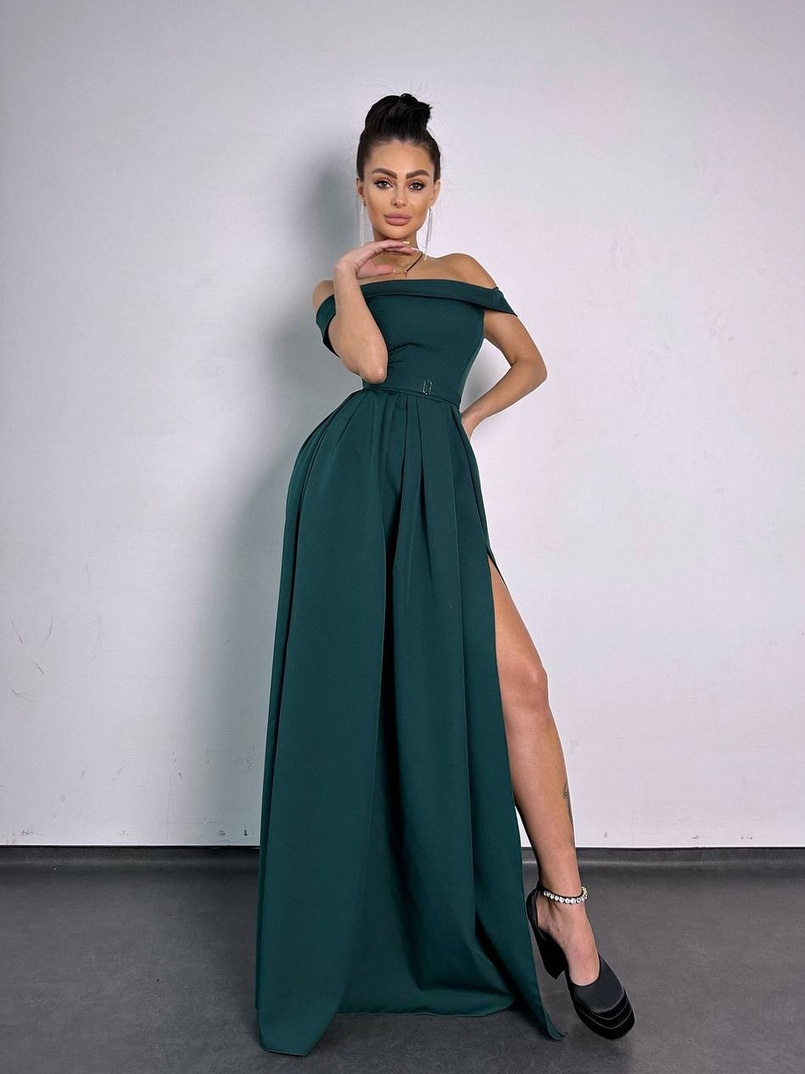 Сукня максі з відкритими плечима  | PUSHKA SHOP