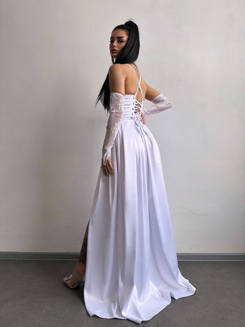 Атласний комплект: корсет + спідниця максі Атласний комплект: корсет + спідниця максі | PUSHKA SHOP