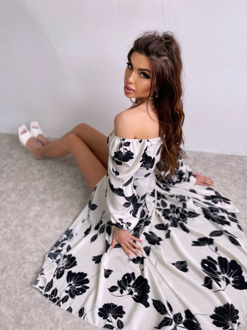 Сукня міді з квітковим принтом  Сукня міді з квітковим принтом  | PUSHKA SHOP