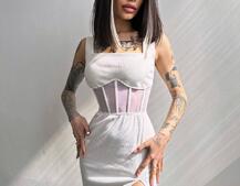 Сукня-міді  з елементами корсету   Сукня-міді  з елементами корсету   | PUSHKA SHOP