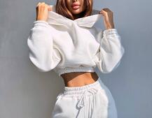 Базовий костюм на флісі з об'ємними капюшоном Базовий костюм на флісі з об'ємними капюшоном | PUSHKA SHOP