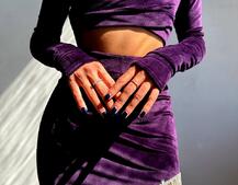 Оксамитовий комплект, декорований бахромою зі страз Оксамитовий комплект, декорований бахромою зі страз | PUSHKA SHOP