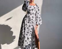 Улюблена сукня-міді зі шнурівкою на спинці та розрізом на ніжці Улюблена сукня-міді зі шнурівкою на спинці та розрізом на ніжці | PUSHKA SHOP