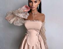 Сукня з корсетом декорована мереживом  Сукня з корсетом декорована мереживом  | PUSHKA SHOP