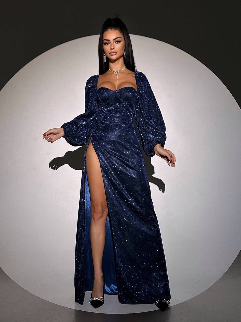 Сяючий комплект: корсет  + спідниця  максі з драпіруванням | PUSHKA SHOP