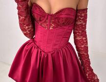 Комплект: мереживний корсет бюстьє + корсетна спідниця | PUSHKA SHOP