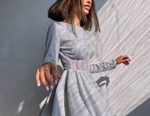 Приталена блискуча сукня з корсетною вставкою та пишною спідницею-сонцем | PUSHKA SHOP