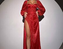 Сяючий комплект: корсет  + спідниця  максі з драпіруванням | PUSHKA SHOP