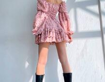 Сукня з квітковим принтом з воланами на ґудзиках  Сукня з квітковим принтом з воланами на ґудзиках  | PUSHKA SHOP