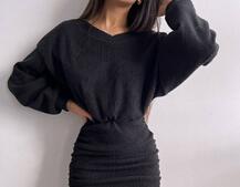 Сукня міні із теплого трикотажу | PUSHKA SHOP