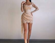 Мереживна сукня міні зі шлейфом Мереживна сукня міні зі шлейфом | PUSHKA SHOP