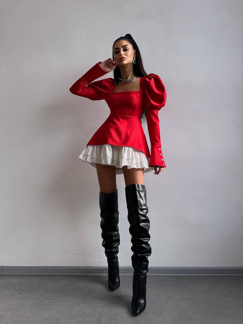 Сукня з об'ємними рукавами + спідниця з воланами Сукня з об'ємними рукавами + спідниця з воланами | PUSHKA SHOP