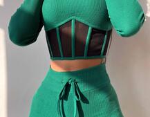 Трикотажний комплект: корсетний топ + легінси Трикотажний комплект: корсетний топ + легінси | PUSHKA SHOP