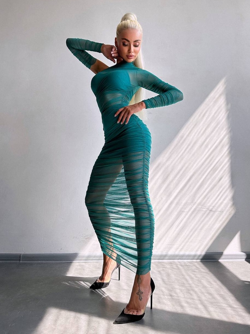 Сукня міді з драпіруванням   Сукня міді з драпіруванням   | PUSHKA SHOP