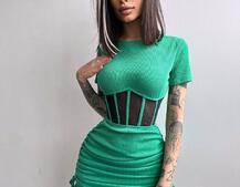 Сукня-міні  з елементами корсету  Довжину спідниці можна регулювати  | PUSHKA SHOP