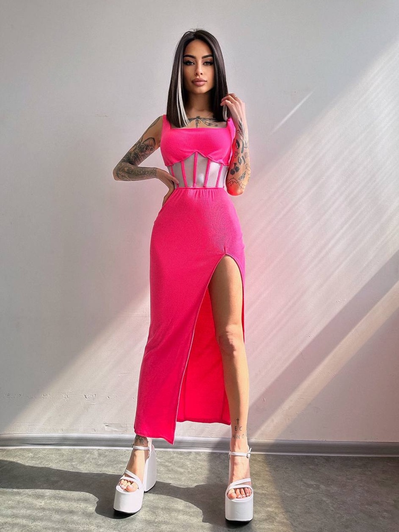 Сукня-міді  з елементами корсету   Сукня-міді  з елементами корсету   | PUSHKA SHOP