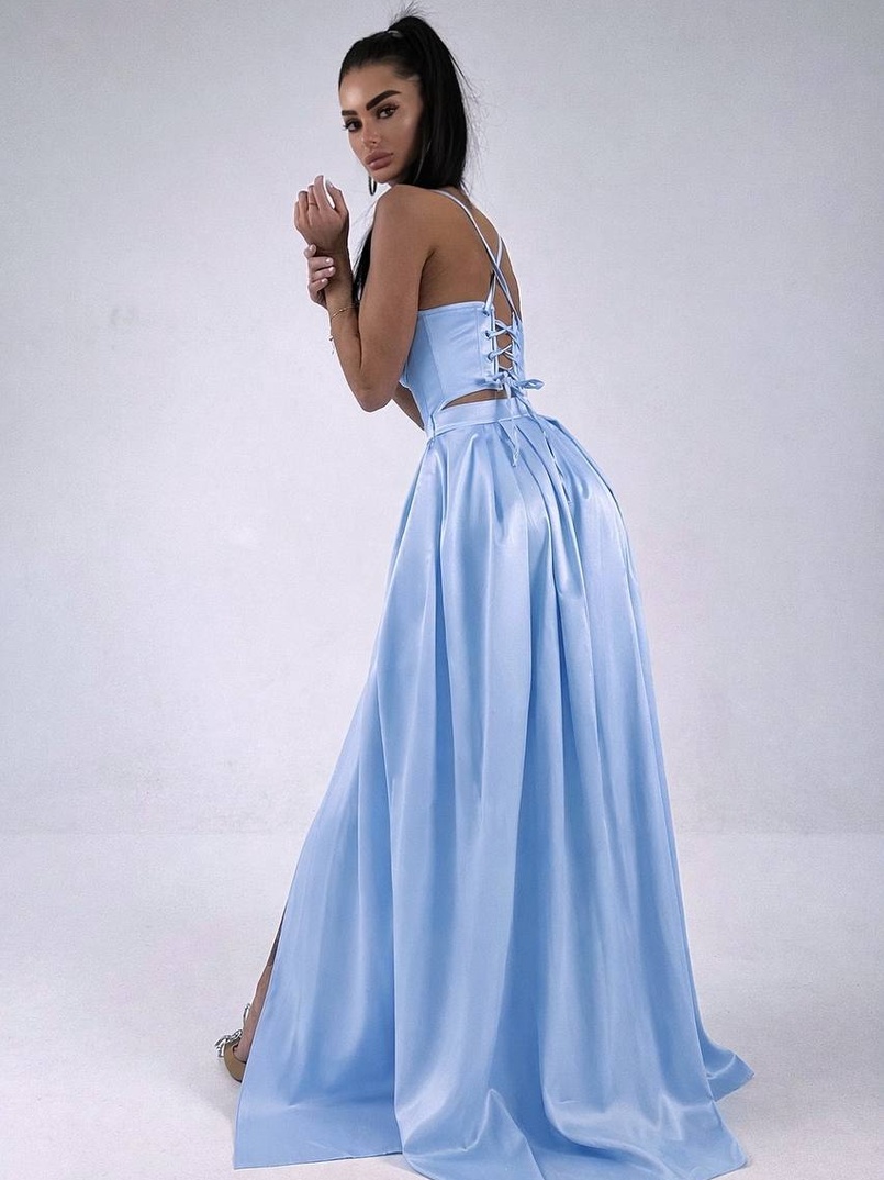 Атласний комплект: корсет + спідниця максі Атласний комплект: корсет + спідниця максі | PUSHKA SHOP