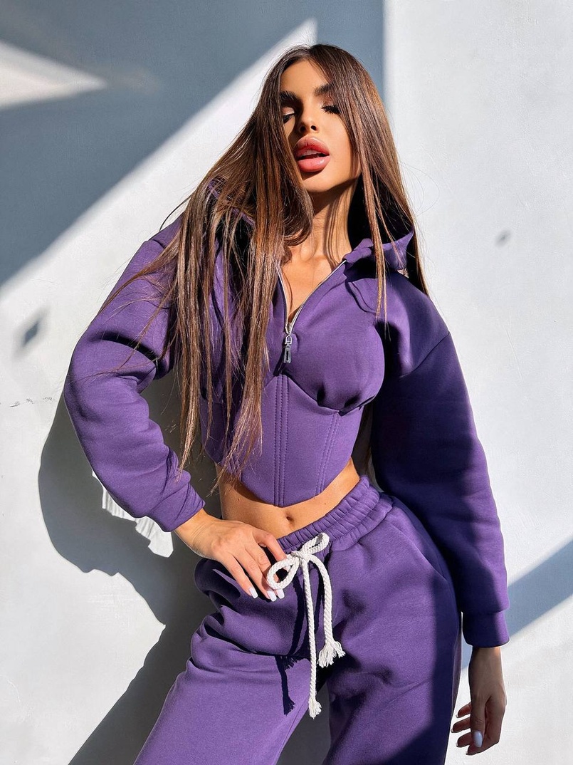 Комплект на флісі : худі з елементами корсету + штани  Комплект на флісі : худі з елементами корсету + штани  | PUSHKA SHOP