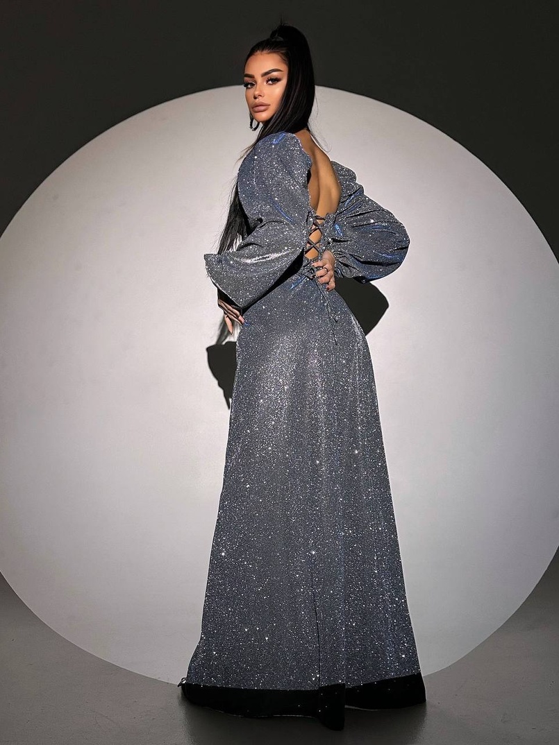 Сяючий комплект: корсет  + спідниця  максі з драпіруванням | PUSHKA SHOP