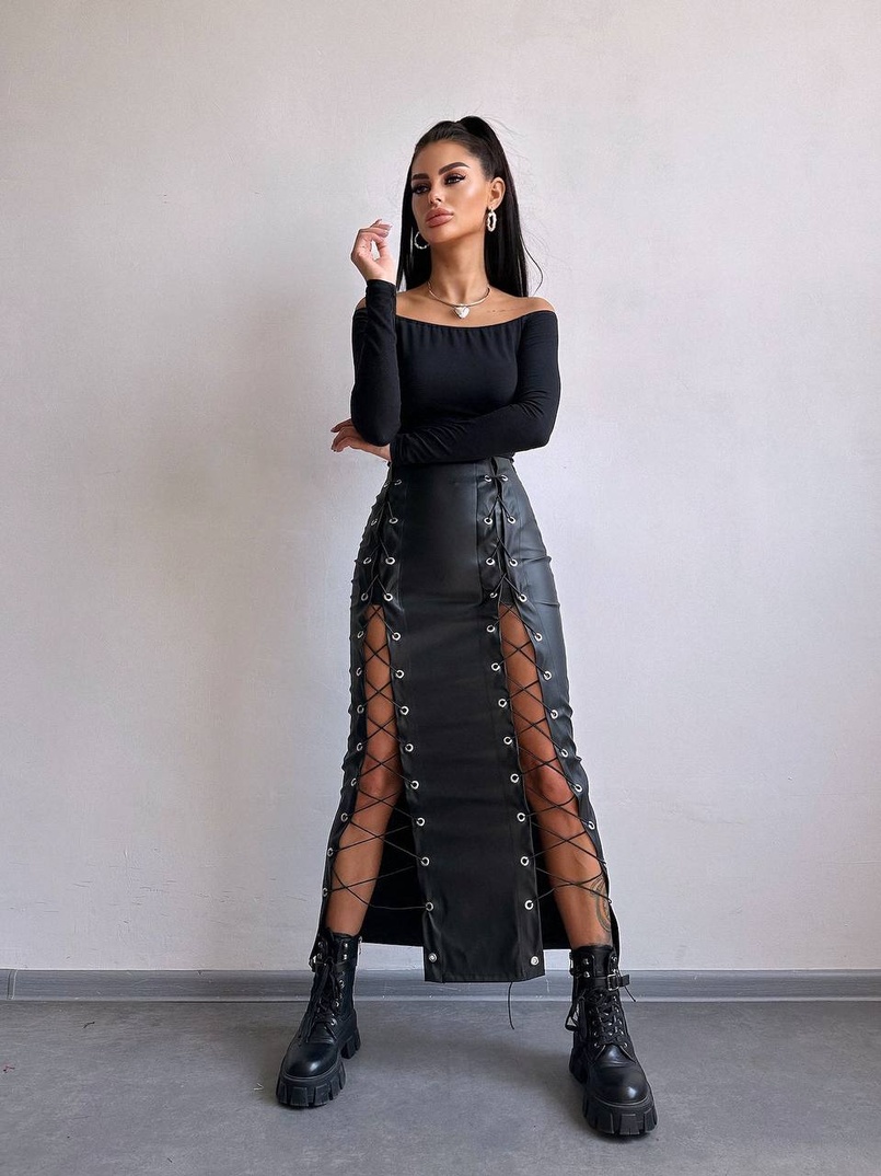 Комплект: топ + спідниця міді  Комплект: топ + спідниця міді  | PUSHKA SHOP