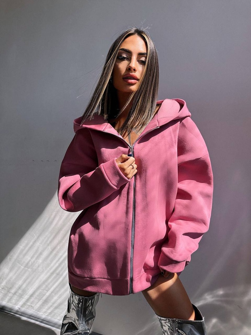 Трендове худі over size із сяючими стразами  | PUSHKA SHOP