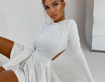 Приталенное трикотажное платье с открытой спинкой  Приталенное трикотажное платье с открытой спинкой  | PUSHKA SHOP