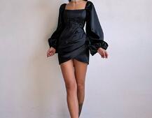 Атласний  комплект: корсет + спідниця з драпіруванням | PUSHKA SHOP