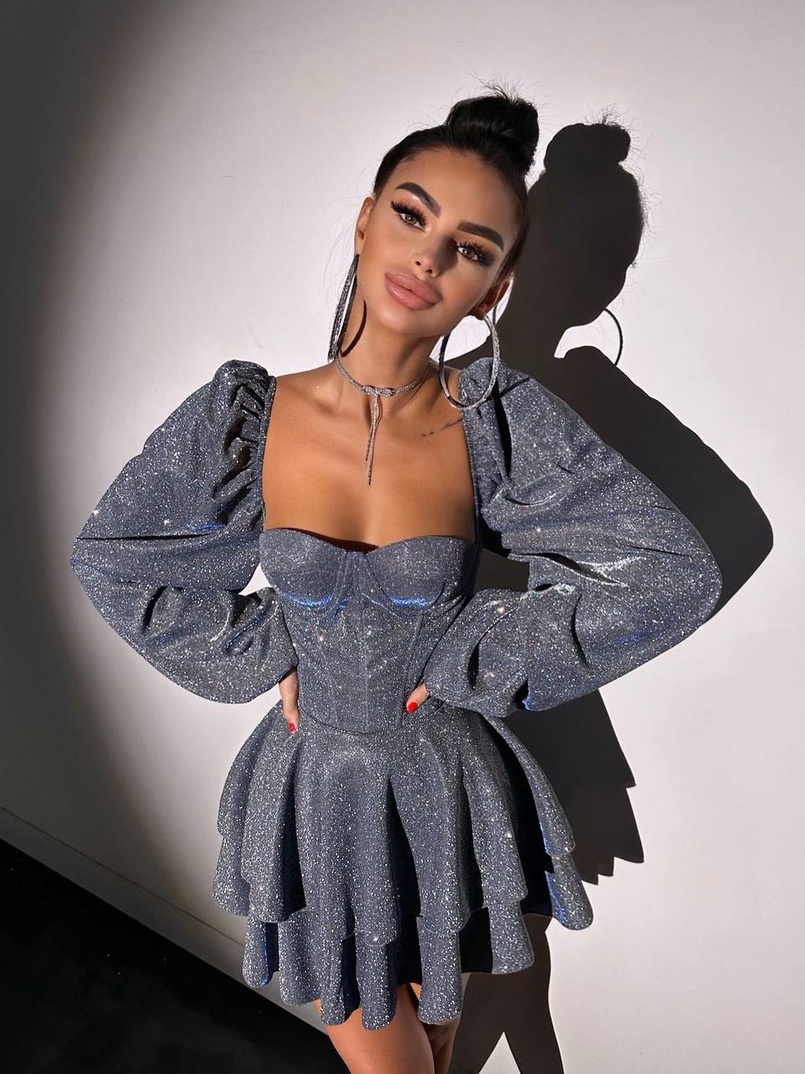 Сяюча корсетна сукня бюстьє з подвійною спідницею  | PUSHKA SHOP