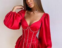 Комплект: сукня з подвійною спідницею + корсет, декорований стразами    Комплект: сукня з подвійною спідницею + корсет, декорований стразами    | PUSHKA SHOP