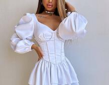 Комплект: сукня з подвійною спідницею + корсет, декорований стразами    Комплект: сукня з подвійною спідницею + корсет, декорований стразами    | PUSHKA SHOP